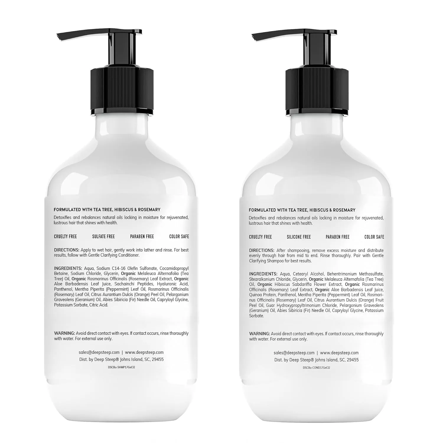 Deep Steep Shampoo & Conditioner, Premium Hair Care (Gentle Clarifying, 17 oz)