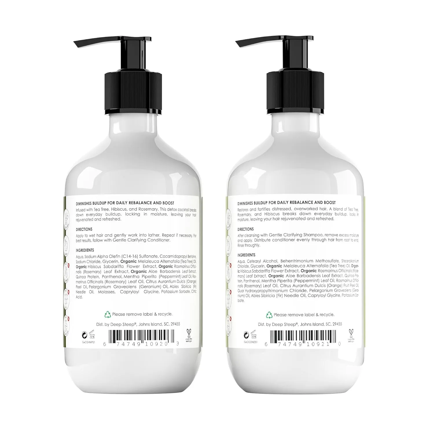 Deep Steep Shampoo & Conditioner, Premium Hair Care (Gentle Clarifying, 17 oz)