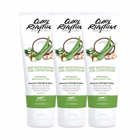 Deep Moisturizing Curl Conditioner for Curly Hair - Detangle, Soften & Frizz Free Shine with Shea Butter, Coconut & Aloe For Wavy, Kinky Coily Hair - Sulfate Free - 10 Fl Oz (3 Pack)