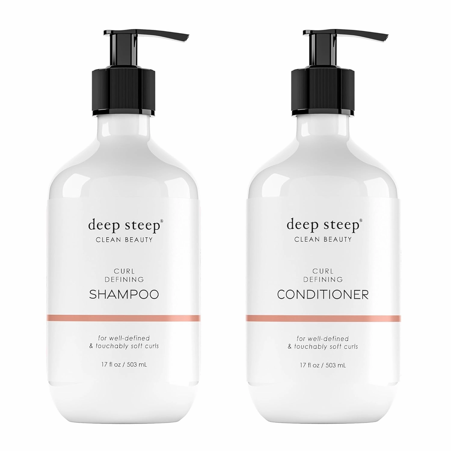 Deep Steep Shampoo & Conditioner, Premium Hair Care (Curl Defining, 17 oz)