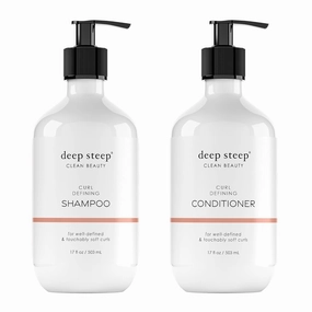 Deep Steep Shampoo & Conditioner, Premium Hair Care (Curl Defining, 17 oz)