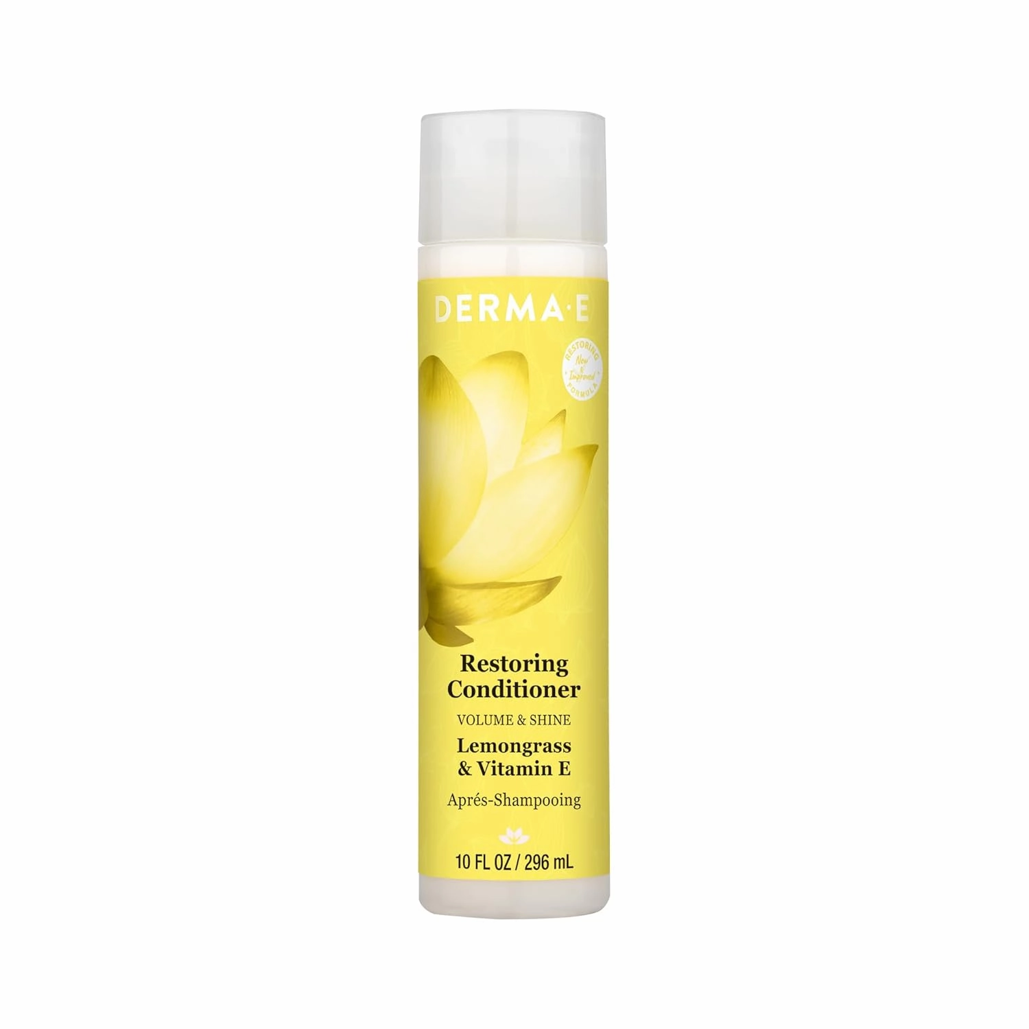 Derma E Restoring Conditioner for Volume & Shine – Sulfate Free Volumizing Conditioner with Lemongrass & Vitamin E – Nourishing Color Care Conditioner, 10 oz