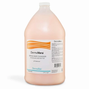 DermaVera Skin and Hair Cleanser - 1 Gallon - Enriched with Shea Butter, pH Balanced, Rich Leather, Pleasant Fragrance, with Rich Moisturizers