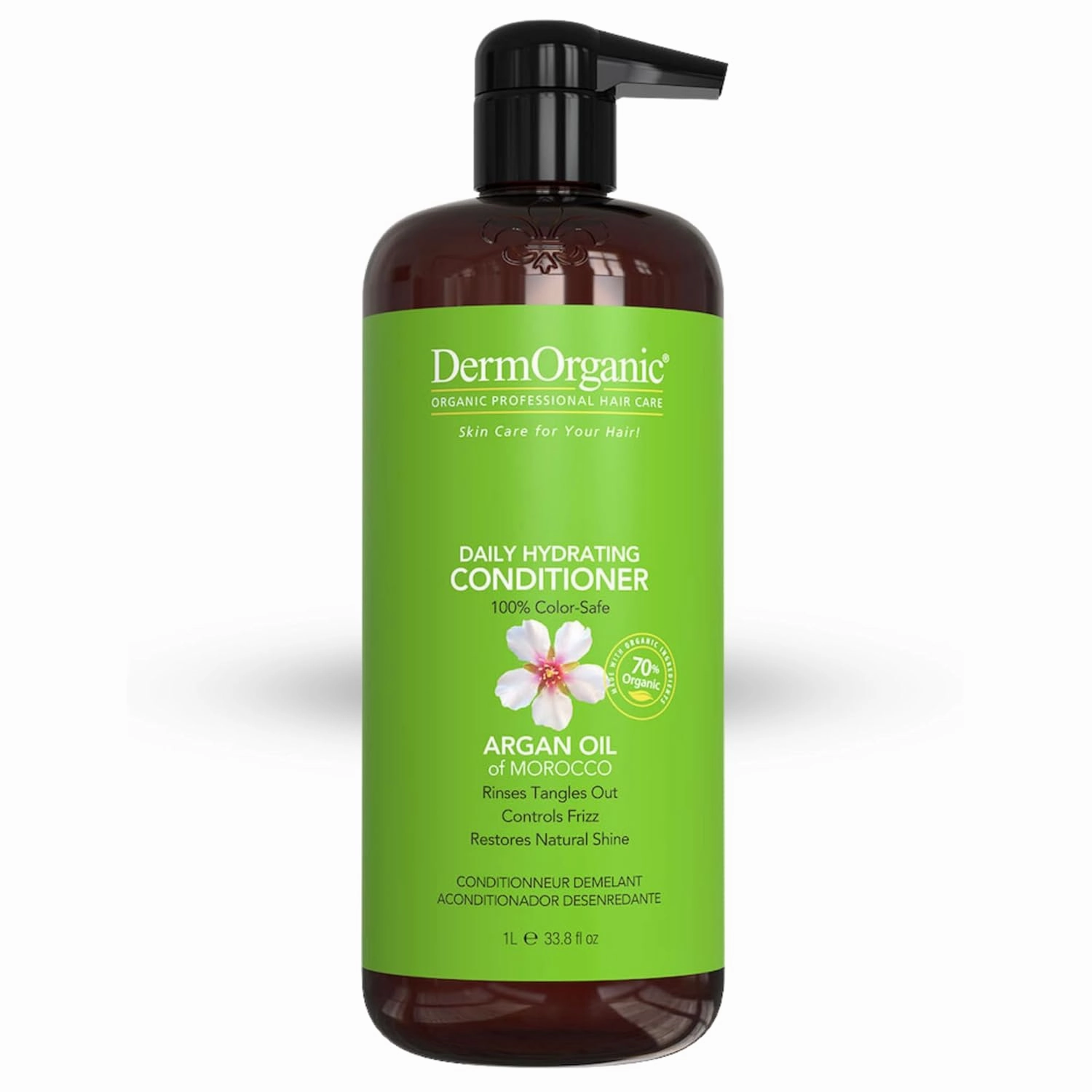DermOrganic Argan Oil Daily Hydrating Conditioner – Sulfate-Free & Color Safe, 33.8 oz