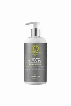Design Essentials Almond & Avocado Moisturizing & Detangling Leave-In Conditioner for Curly Hair, 34 Ounce
