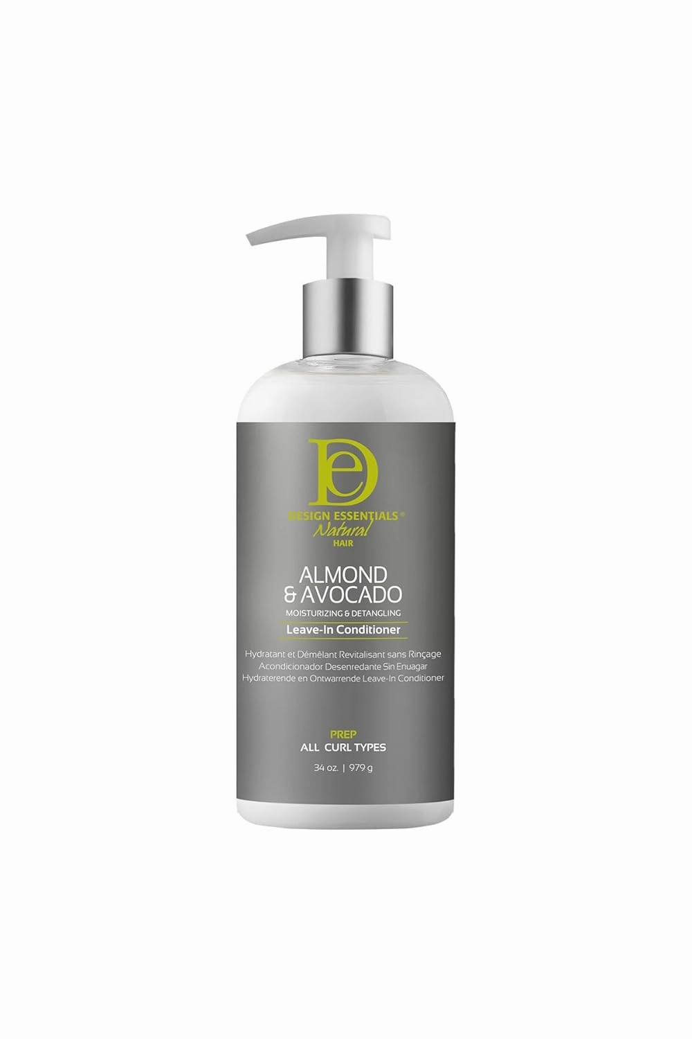 Design Essentials Almond & Avocado Moisturizing & Detangling Leave-In Conditioner for Curly Hair, 34 Ounce
