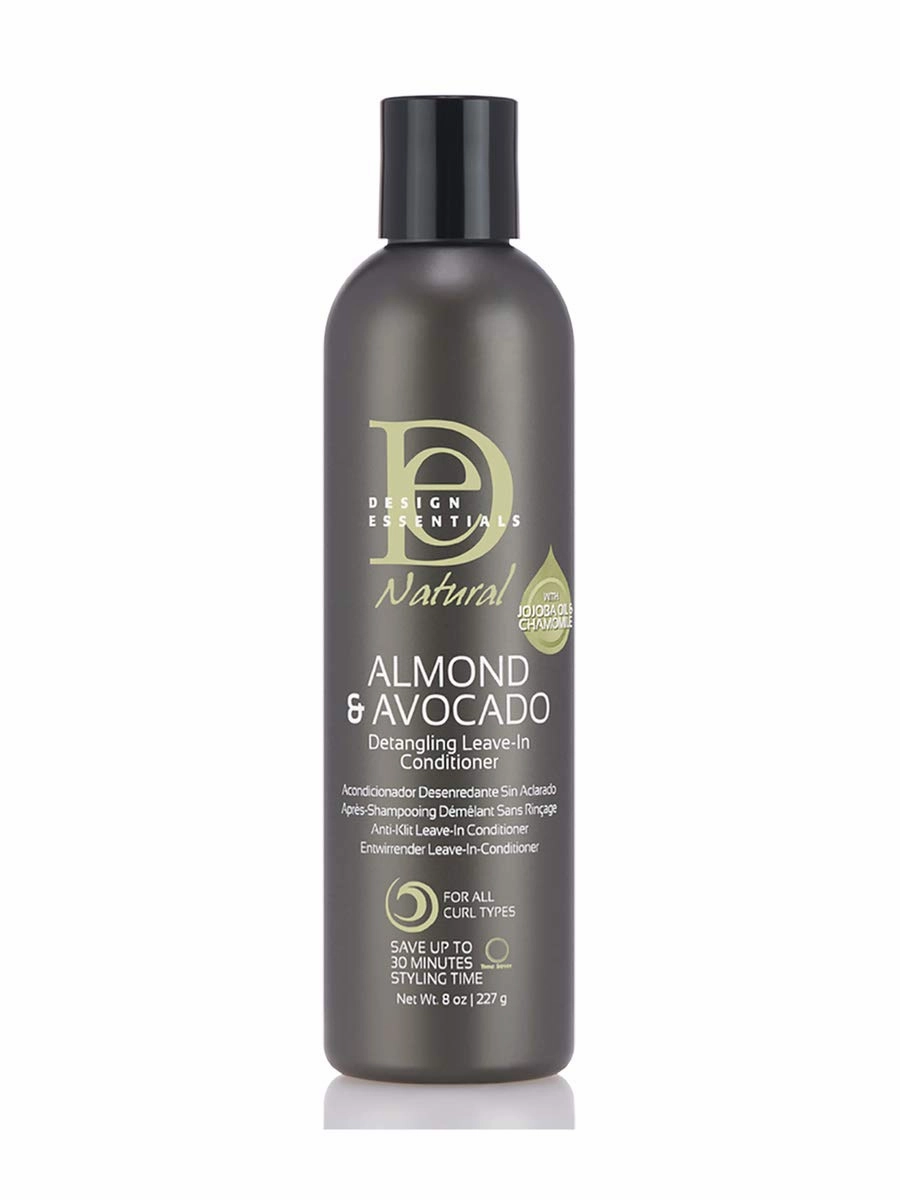 Design Essentials Almond & Avocado Moisturizing & Detangling Leave-In Conditioner for Curly Hair, 8 Ounce