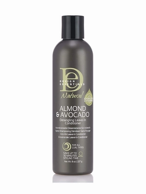 Design Essentials Almond & Avocado Moisturizing & Detangling Leave-In Conditioner for Curly Hair, 8 Ounce