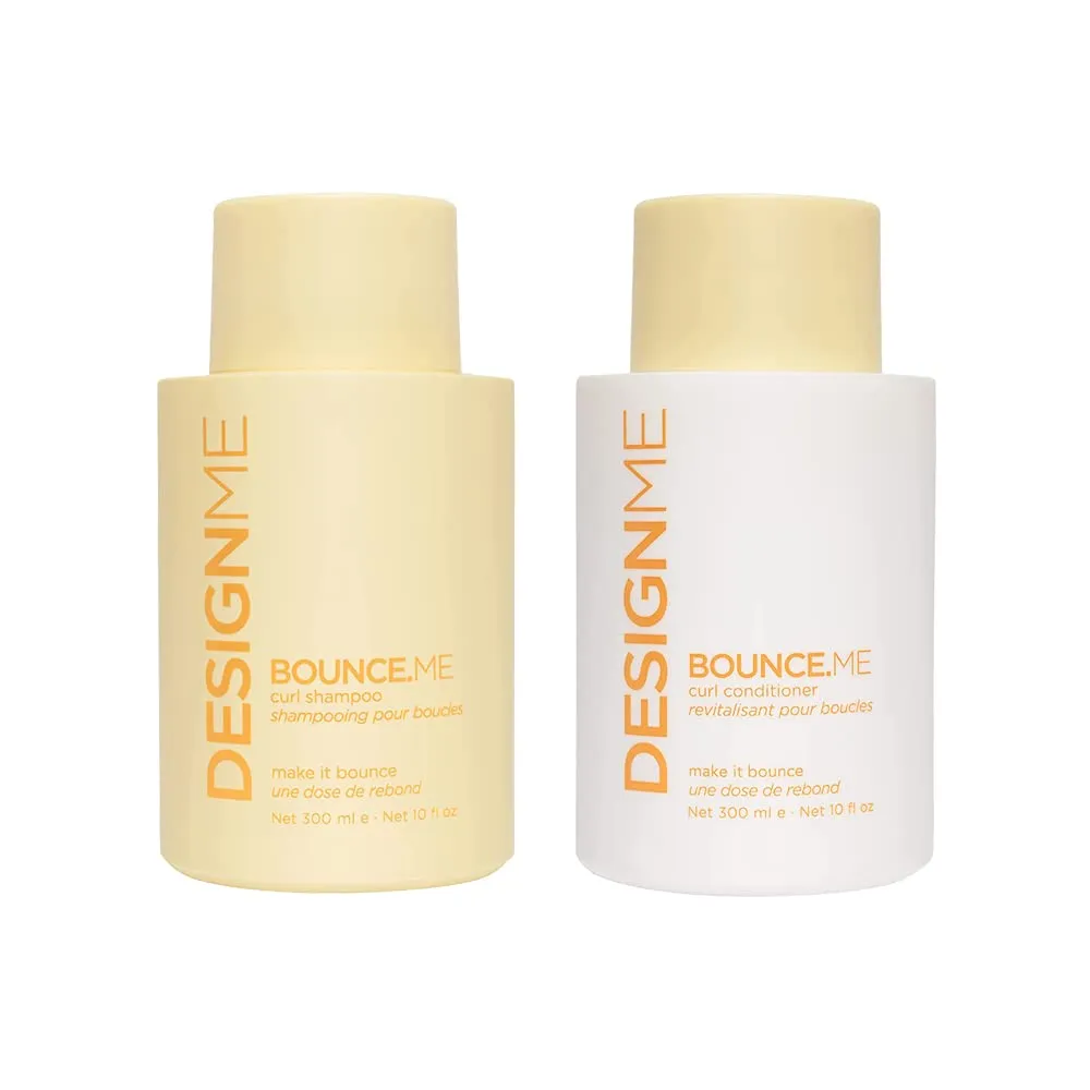 Design.Me BOUNCE.ME Curly Hair Shampoo and Conditioner Set | 10-Fl Oz Hydrating Conditioner for Curly Hair & Shampoo Bundle with Argan Oil | Anti-Frizz & Nourishing Curly Hair Products