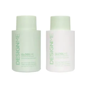 Design.Me GLOSS.ME Moisturizing Shampoo and Conditioner for Dry Hair | Hemp & Argan Oil Shampoo with Straight/Curly Hair Conditioner | Hydrating Shampoo & Conditioner for Colored Hair, 10 Fl Oz Each