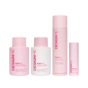 Design.Me PUFF.ME Hair Volumizer Bundle | Volumizing Shampoo, Conditioner, Powder, & Dry Texture Spray for Hair | Sulfate Free Shampoo & Color Conditioner with Styling Powder & Hair Texture Spray