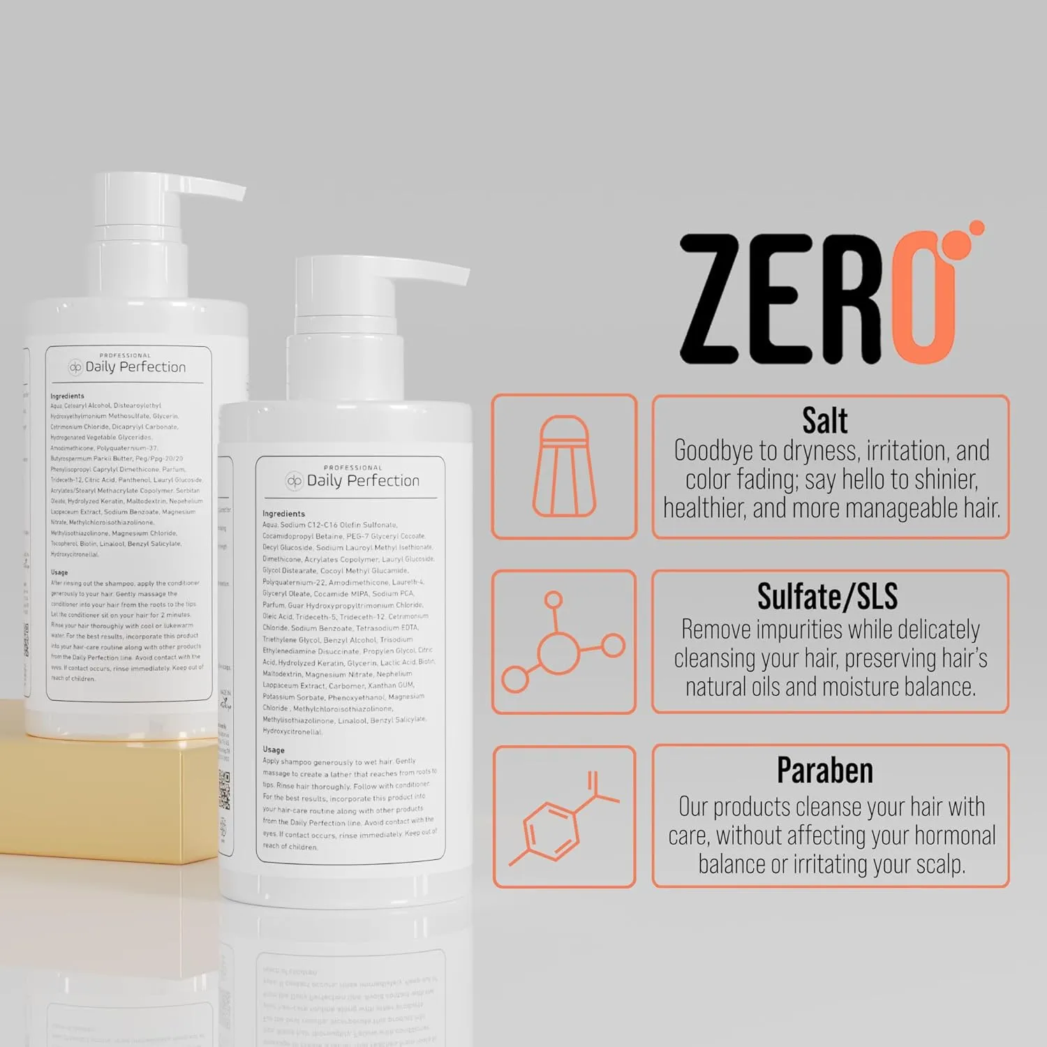 Detox Shampoo and Conditioner to Remove Build-Up, Oil, and Dirt. Salon-Grade Formula with Biotin and Keratin, Salt-Free, Sulfate-Free, and Paraben-Free for Clean, Refreshed Hair.
