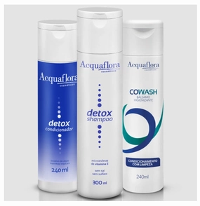 Detox   Co Wash Conditioning Cleansing Hair Treatment Kit 3 Itens - Acquaflora