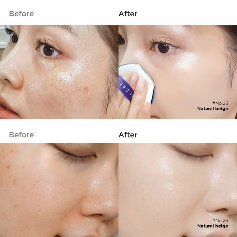 DEWYCEL SUPER COVER CUSHION FOUNDATION | Buildable Coverage | Long-lasting Dewy Finish | #23 Natural Beige SPF50  PA    | Korean Cushion Foundation with Hydration