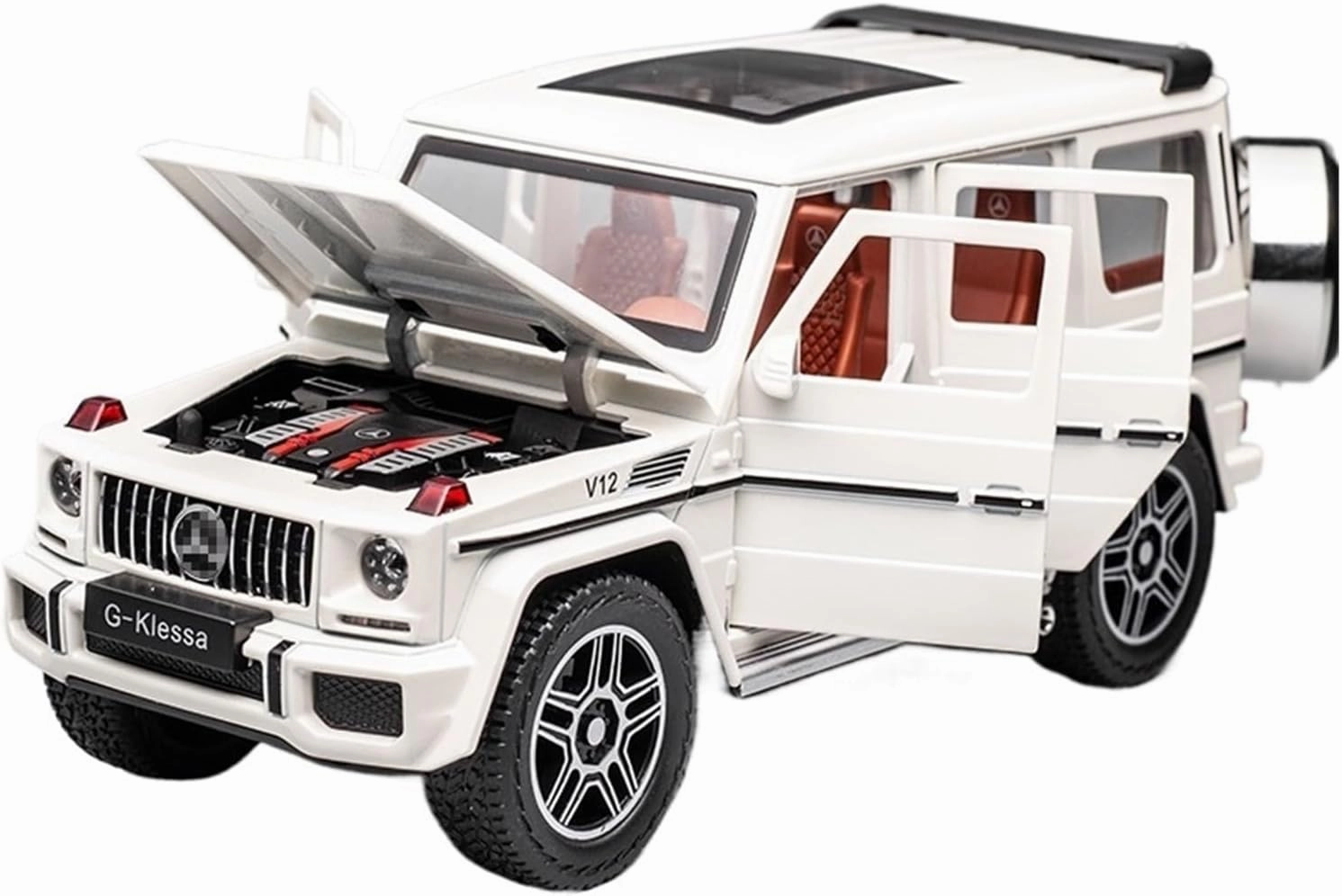 Die Casting 1:24 for Mercedes-Benz G63 SUV 6 * 6 Alloy Simulation Car Model Sound and Light Pull-Back Miniature Model Collection Presents(G63 Pink)