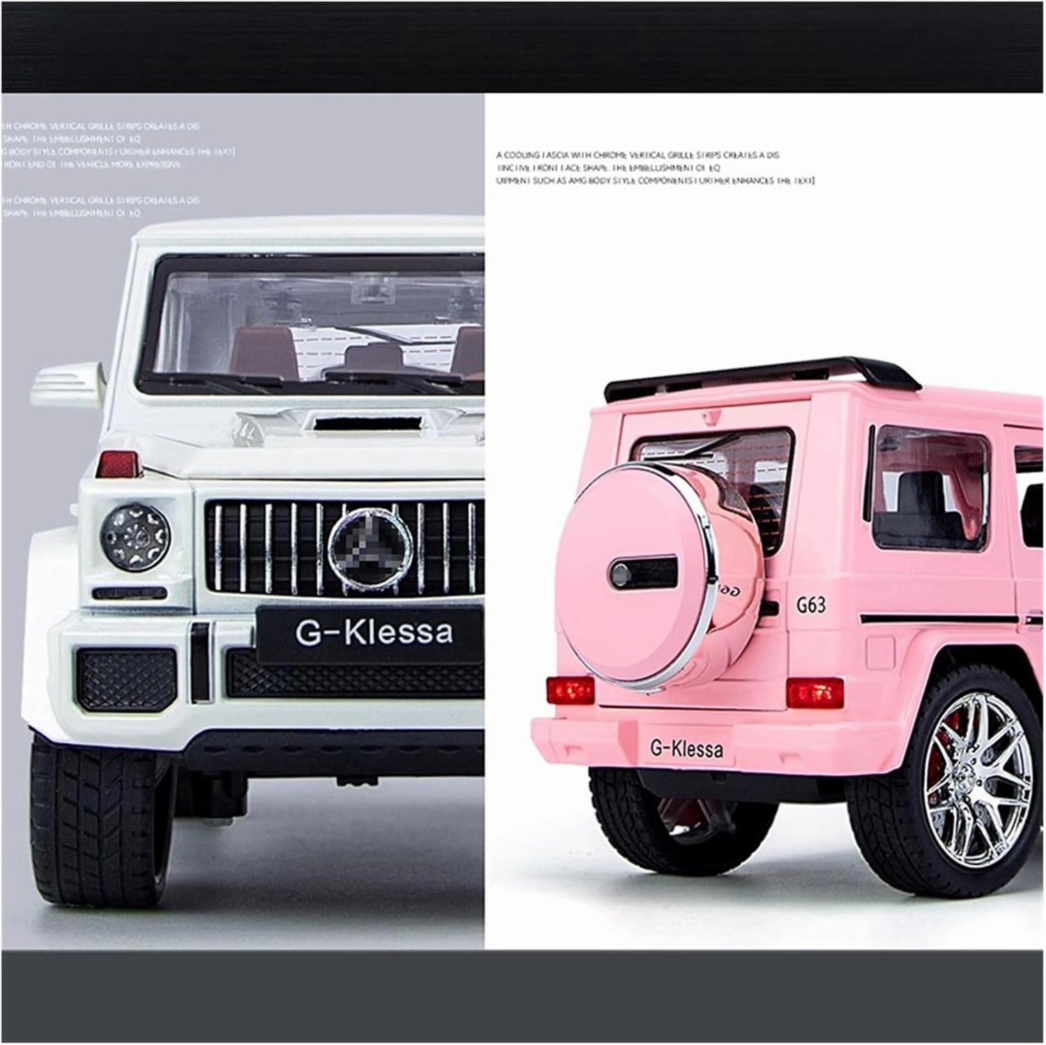 Die Casting 1:24 for Mercedes-Benz G63 SUV 6 * 6 Alloy Simulation Car Model Sound and Light Pull-Back Miniature Model Collection Presents(G63 Pink)