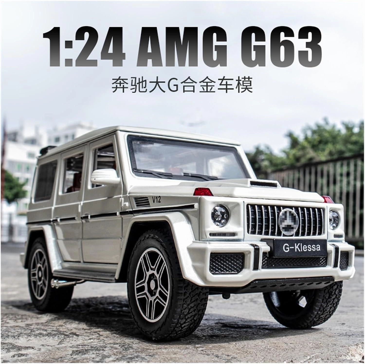 Die Casting 1:24 for Mercedes-Benz G63 SUV 6 * 6 Alloy Simulation Car Model Sound and Light Pull-Back Miniature Model Collection Presents(G63 Pink)