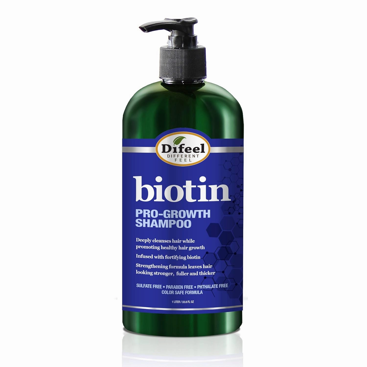 Difeel Pro-Growth Biotin Shampoo 33.8 oz. - Shampoo for Thinning Hair and Hair Loss, Sulfate Free Shampoo with Biotin for Hair Growth
