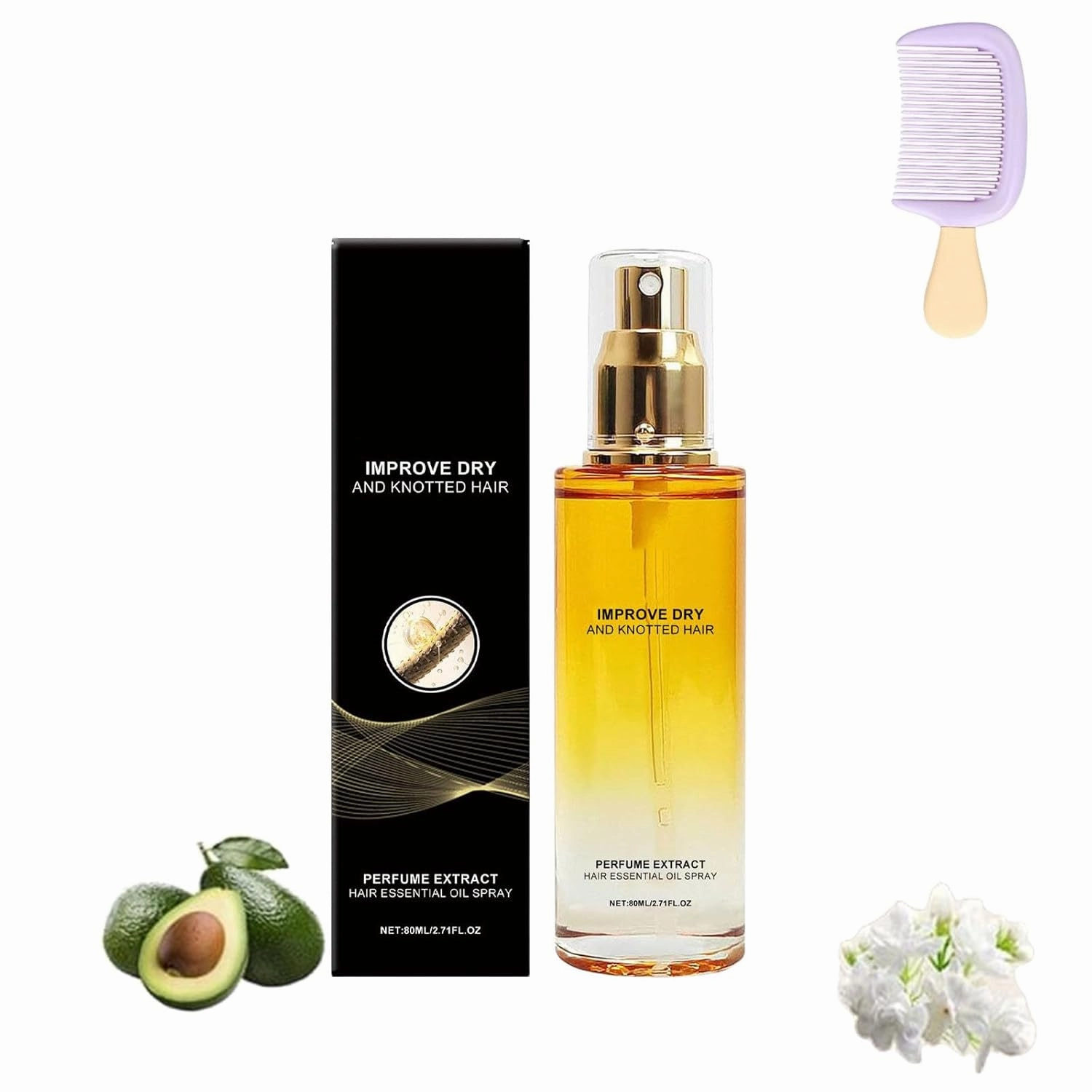 Dirctychop Conditioning Oil Spray Scalp & Hair Strengthener Leave-In Conditioner Comforting Shampoo Cleanser,Deep Nourishment,Lightweight & Non-Greasy,Let Hair Instant Detangle & Shine (1 PC)