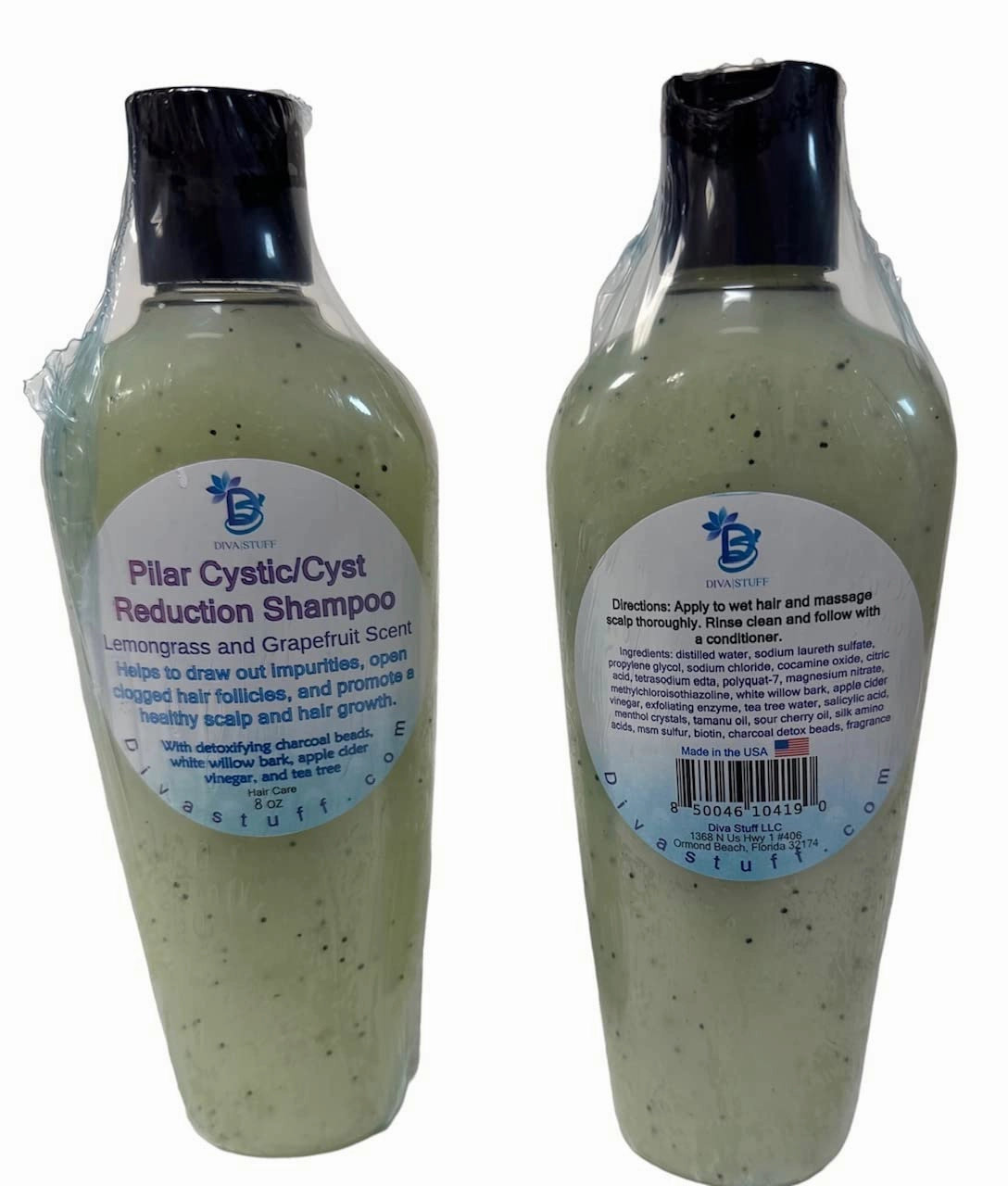 Diva Stuff PiIar Cyst/Cyst Reduction Shampoo,2 pack, For Those Who Have Problems With Hair Follicles, Pustules, Bumps, Lumps and Cysts, 8 Fluid Oounces