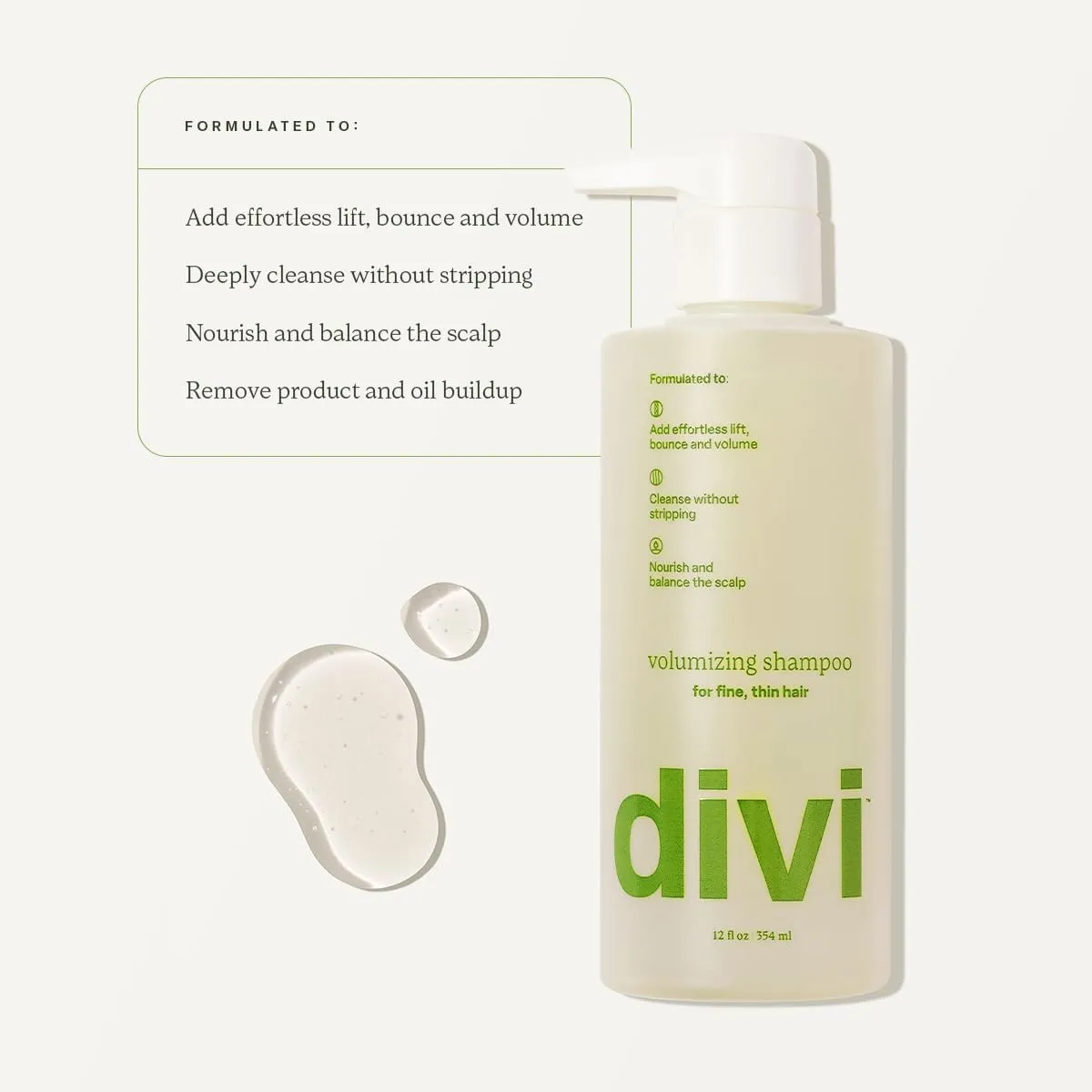 Divi Volumizing Shampoo for Women and Men - Lightweight Volume Shampoo for Fine Hair - Formulated to Cleanse, Nourish and Balance the Scalp, 1L