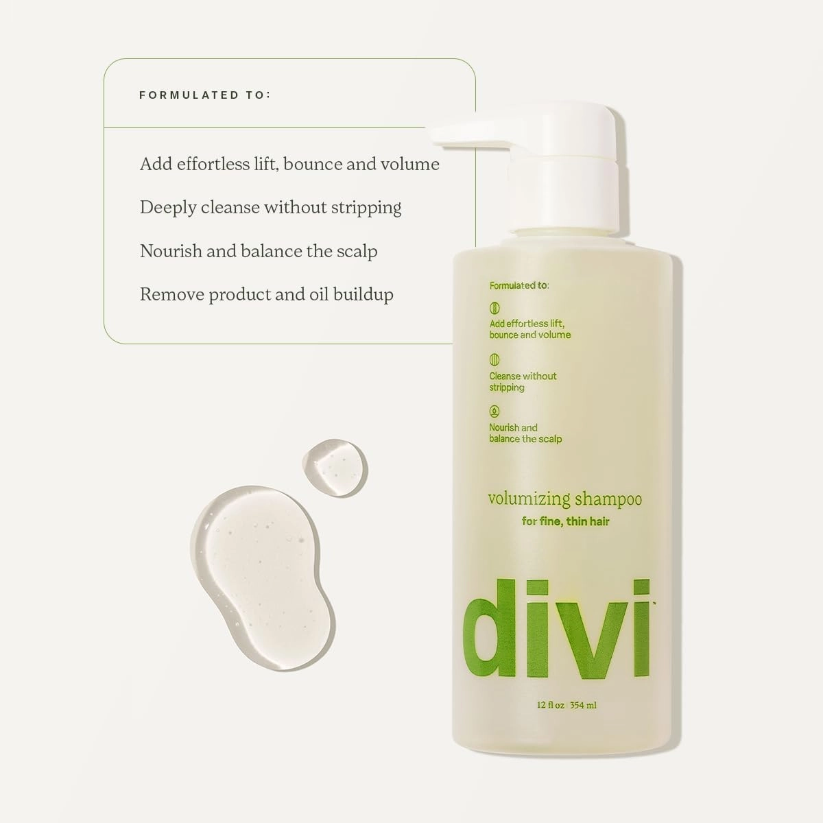 Divi Volumizing Starter Bundle for Women and Men - Includes Volumizing Shampoo, Conditioner, and Scalp Serum for Healthy, Fuller Hair - Lightweight Hair Care for Fine and Thinning Hair, 3-Piece Set