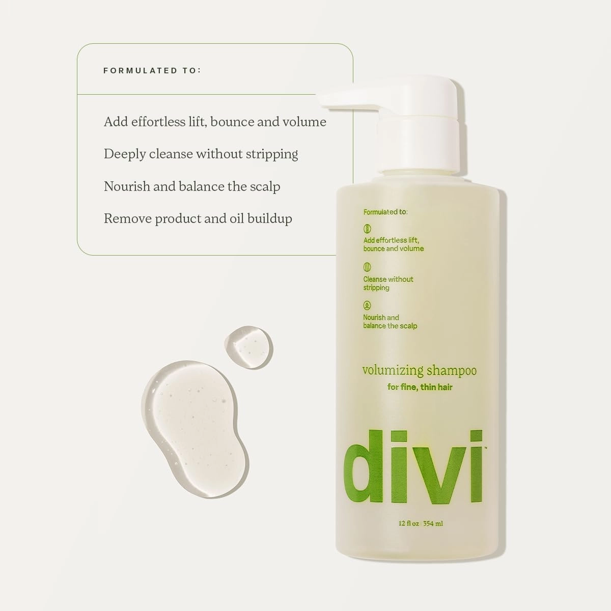 Divi Wash Day Essentials for Fine and Thinning Hair, Volumizing Shampoo, Conditioner, Leave-In Conditioner, 3-Piece Set