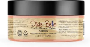 Dixie Belle Paint Company Chalk Finish Furniture Paint - Apricot (4oz) - Matte Pastel Orange Chic Chalk Mineral DIY Furniture Paint