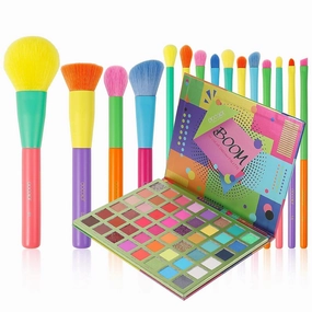Docolor 15 Pcs Colourful Makeup Brush Set   48 Colors BOOM Eeyshadow Palette Ultra Pigmented Matte Shimmer Metallic Natural Blendable Soft Cream Powder Long Lasting Waterproof Make Up Eye Shadow Palet