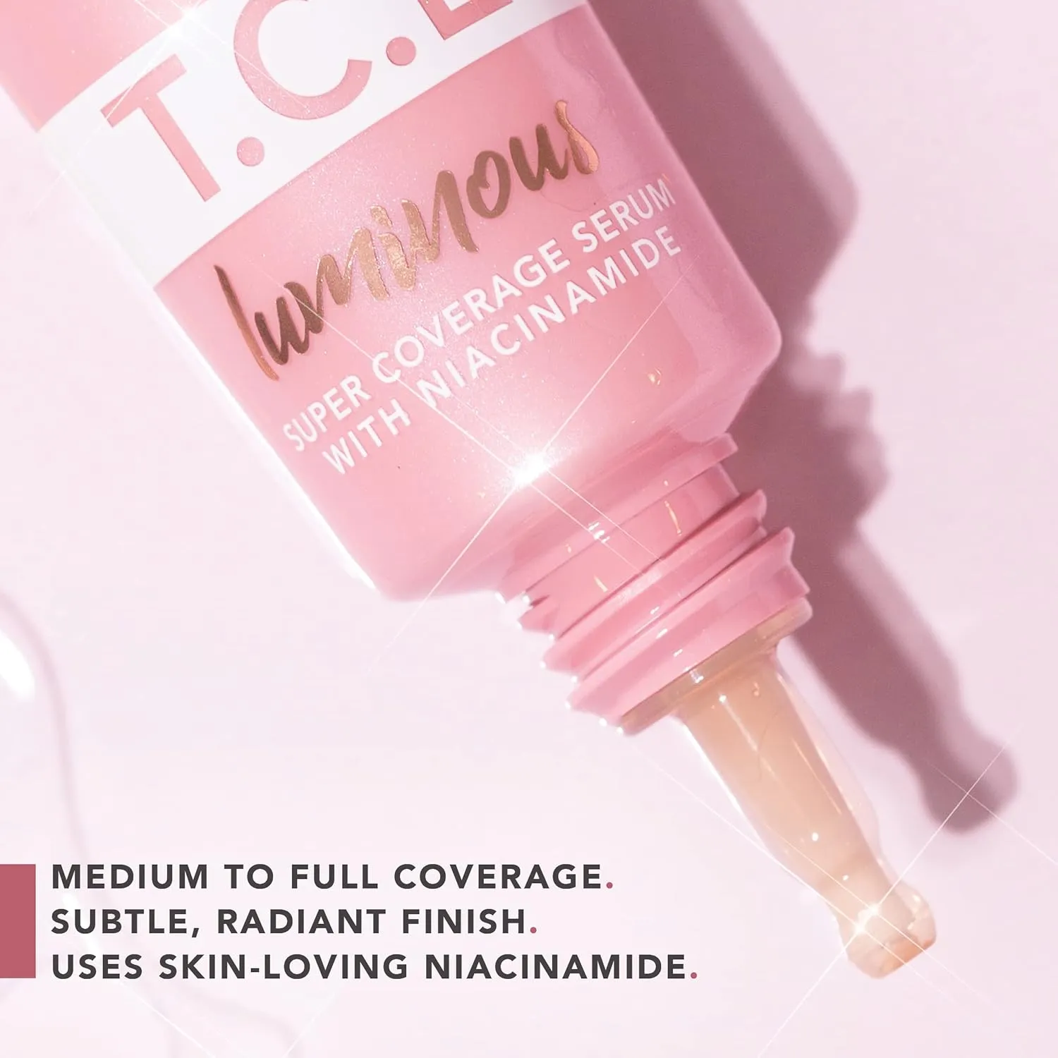 Doll 10 TCE Luminous Super Coverage Serum with Niacinamide - Full Coverage Tinted Foundation Makeup (Medium)