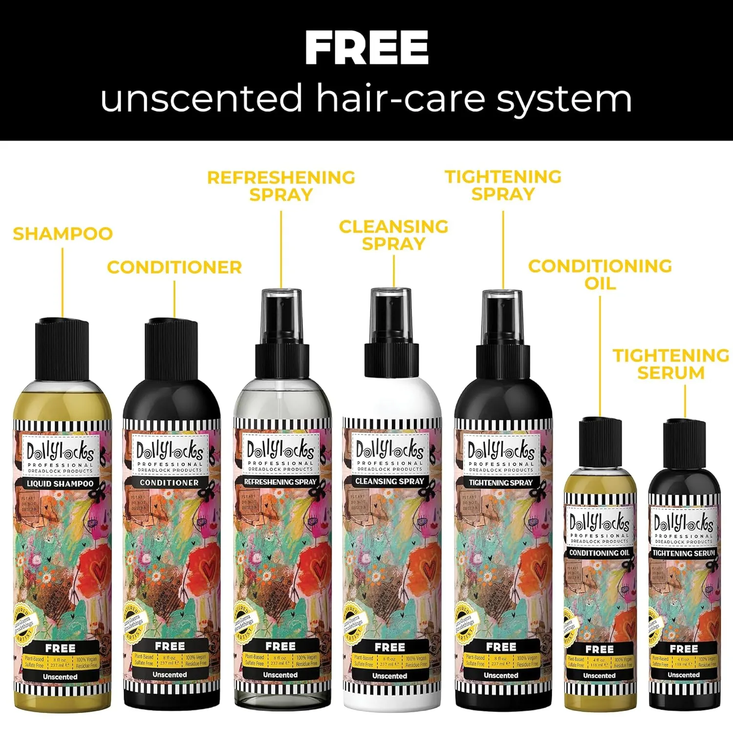 Dollylocks Liquid Shampoo – Plant-Based, Residue-Free Loc Shampoo, pH-Balanced & Vegan (Free Scent, 8oz)