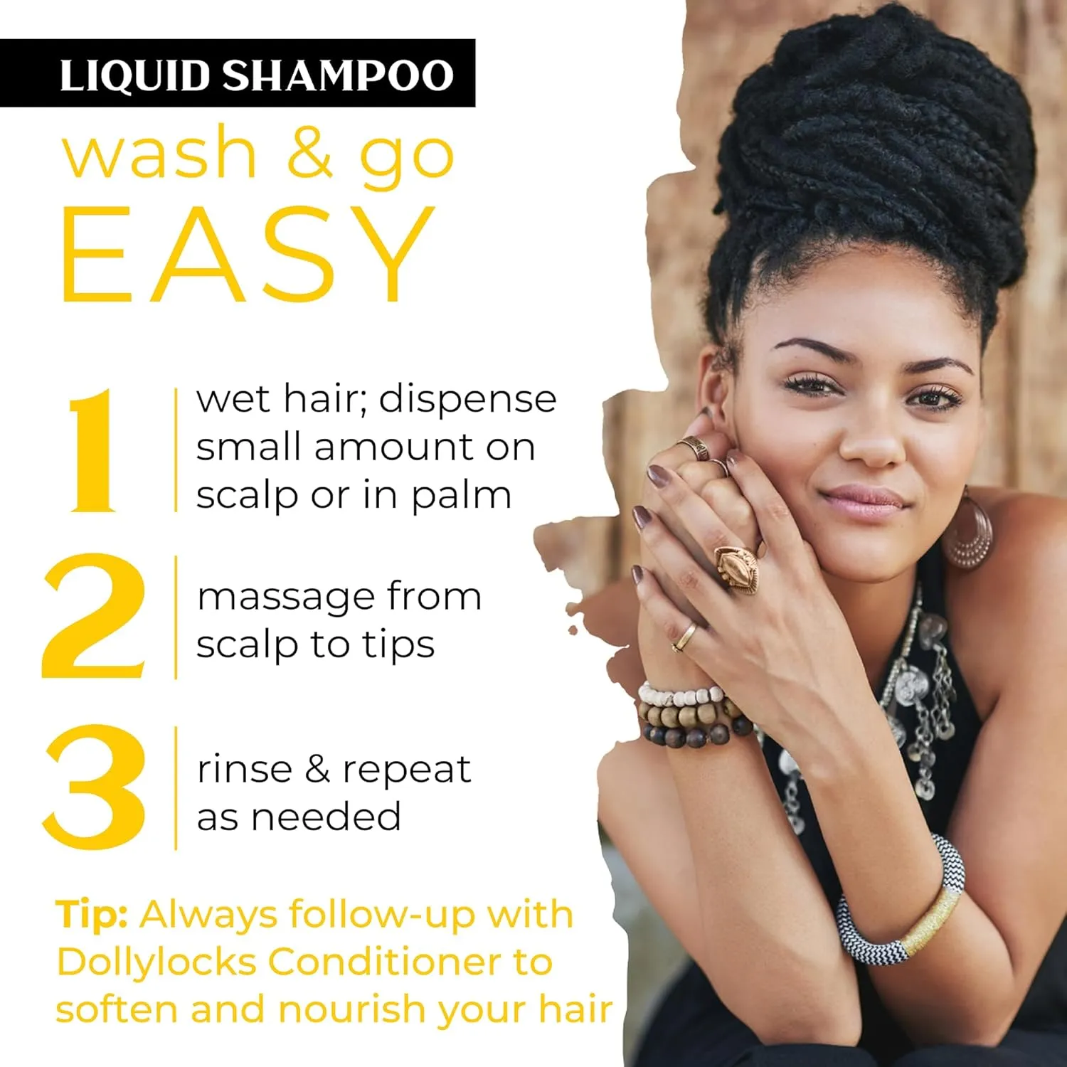 Dollylocks Liquid Shampoo – Plant-Based, Residue-Free Loc Shampoo, pH-Balanced & Vegan (Free Scent, 8oz)