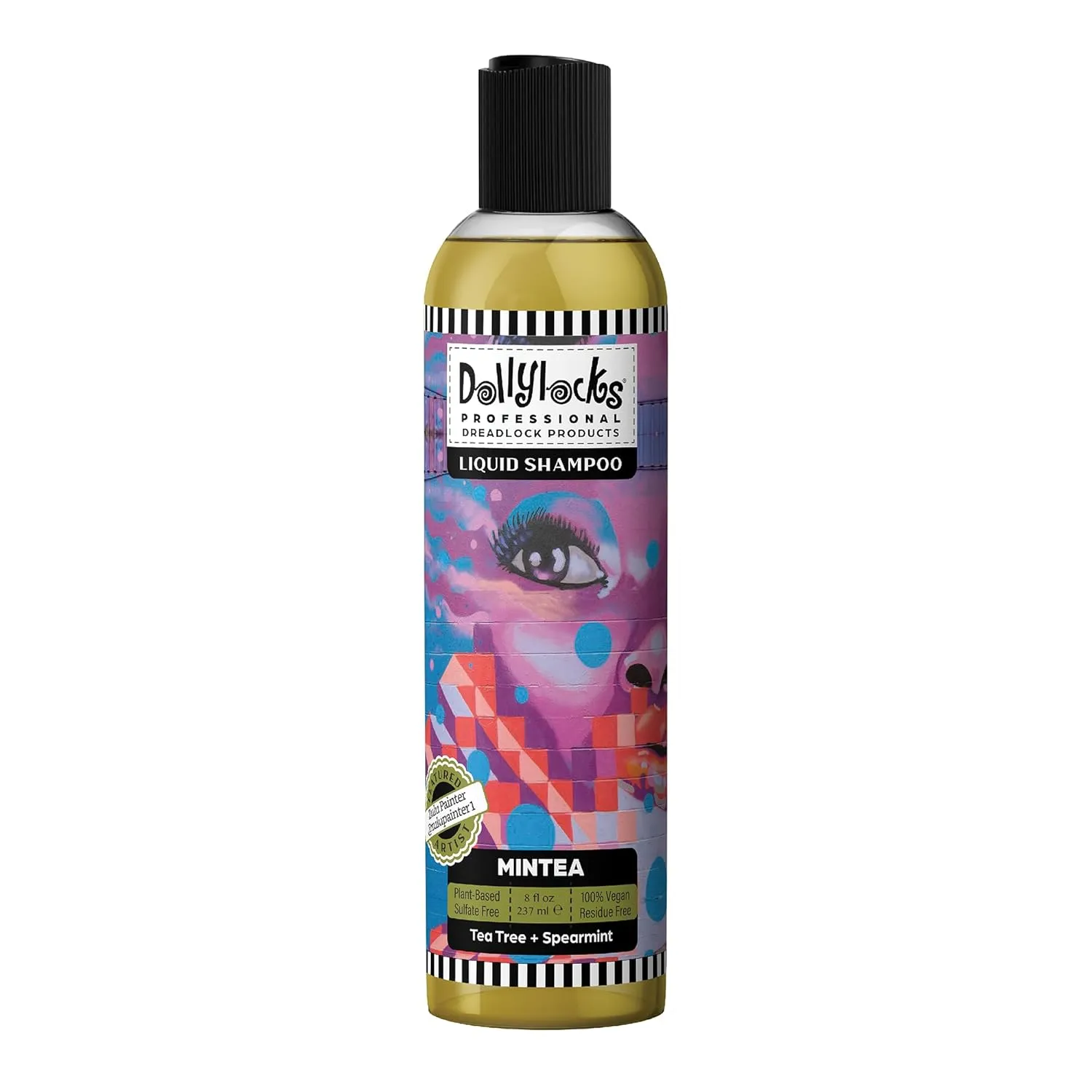 Dollylocks Liquid Shampoo – Plant-Based, Residue-Free Loc Shampoo, pH-Balanced & Vegan (Mintea Scent, 8oz)