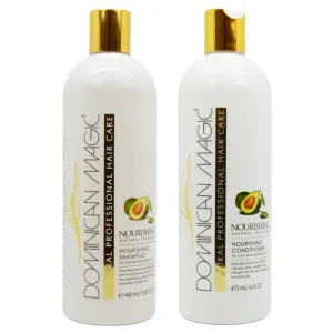 Dominican Magic Nourishing Shampoo & Conditioner Duo Set with Avocado Oil and Aloe Vera Infused Moisturizing Shampoo and Hydrating Conditioner for Women Duo Set (16oz)