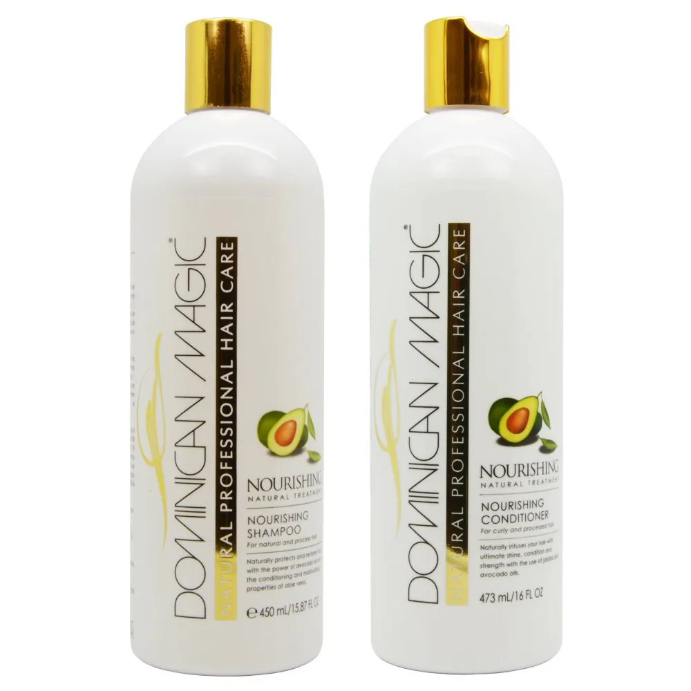 Dominican Magic Nourishing Shampoo & Conditioner Duo Set with Avocado Oil and Aloe Vera Infused Moisturizing Shampoo and Hydrating Conditioner for Women Duo Set (16oz)