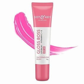 Dot'&'Key Watermelon (12gm) | Intense Moisturizer for Dry, Chapped Lips | Tinted | Glowing Pink Lips | with SPF 30 for Sun Protection   Vitamin C   E | Lip Balm for Women