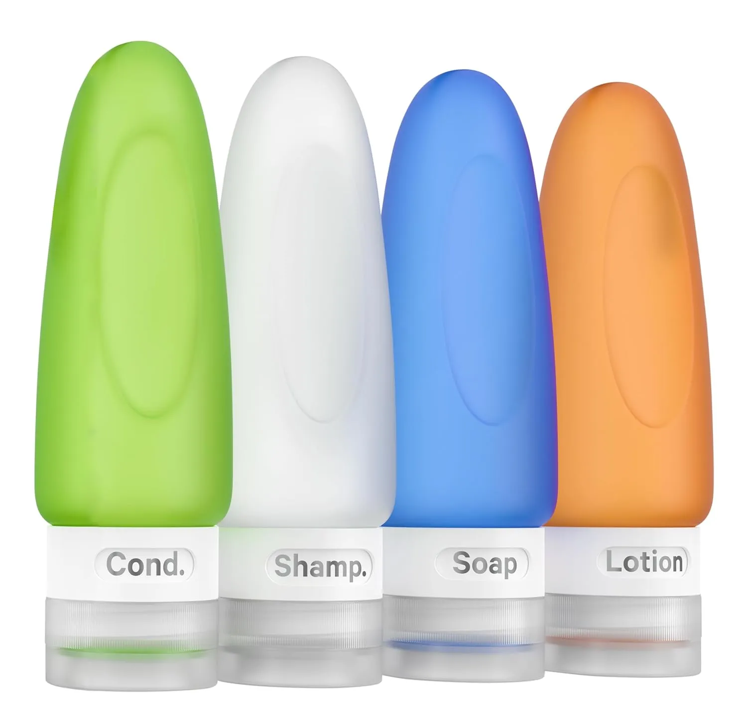 Dot&Dot Leak Proof Travel Bottles - TSA Approved 3oz Silicone Toiletries Travel Shampoo & Conditioner Containers with Labels