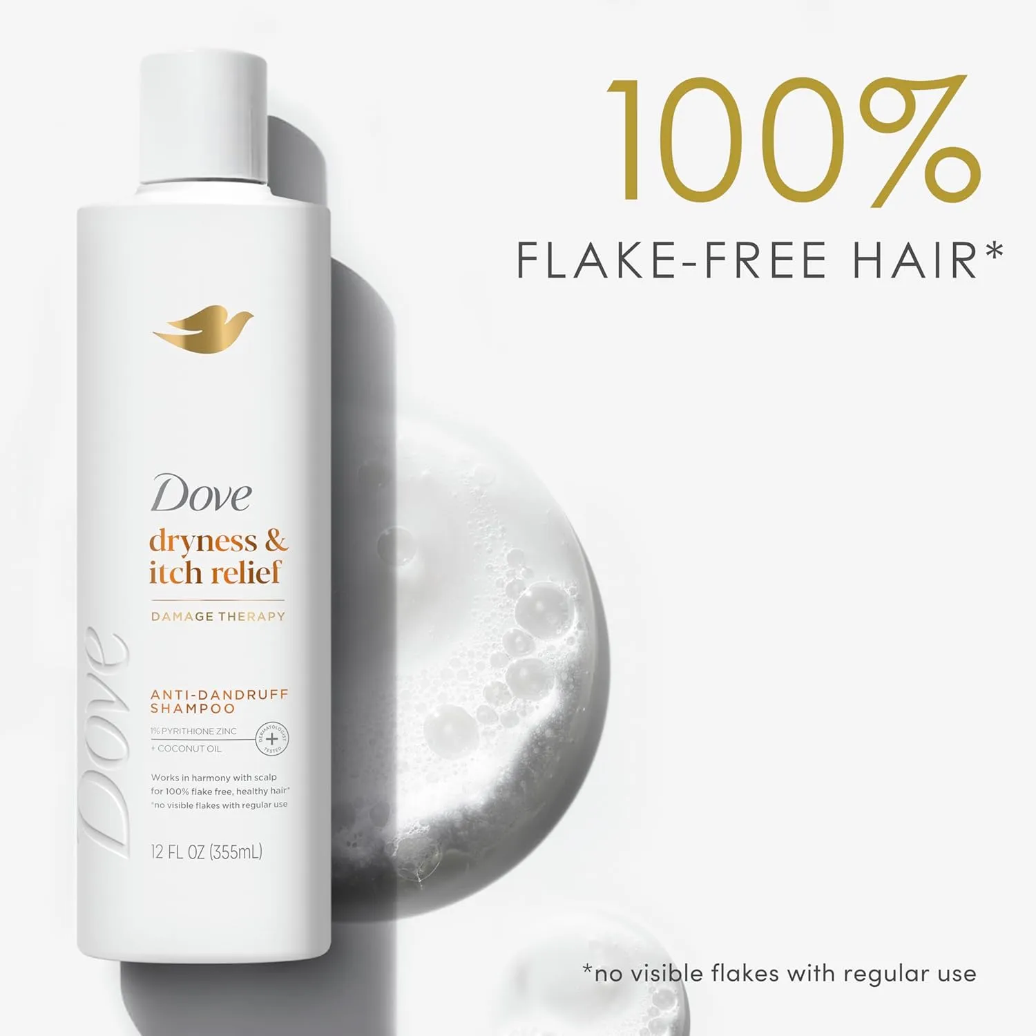 Dove Damage Therapy Derma Shampoo Dryness   Itch Pack of 6 for Flaky Scalp with Pyrithione Zinc and Coconut Oil 12 Fl Oz