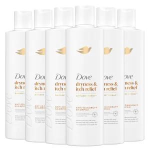 Dove Damage Therapy Derma Shampoo Dryness   Itch Pack of 6 for Flaky Scalp with Pyrithione Zinc and Coconut Oil 12 Fl Oz