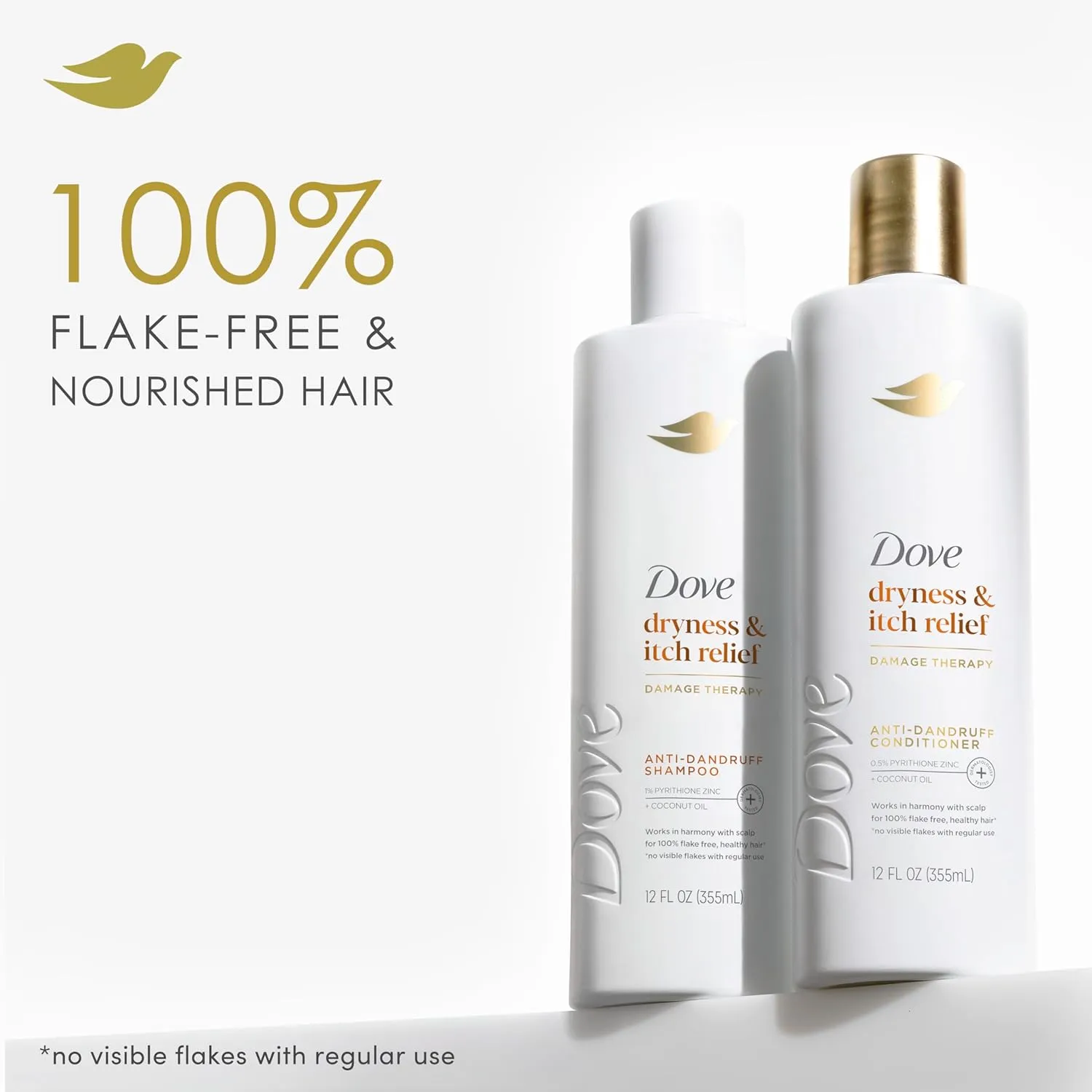 Dove Damage Therapy Derma Shampoo Dryness   Itch Pack of 6 for Flaky Scalp with Pyrithione Zinc and Coconut Oil 12 Fl Oz