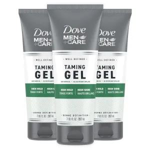 DOVE MEN   CARE Styling Gel for a Strong Hold Hair Taming Gel Hair Styling Product for Thicker and Healthier Looking Hair, 7 Fl oZ (Pack of 3)