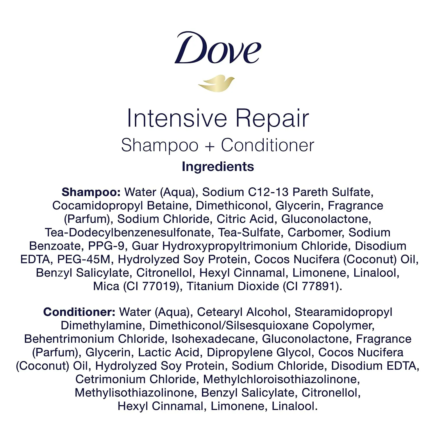 Dove Ultra Intensive Repair Concentrate Shampoo And Conditioner For Damaged Hair Repairs And Protects In 30 Seconds, Fast-Lather And Fast-Detangle Technology, 2X More Washes, Combo Pack