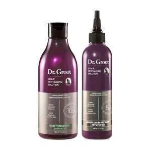 Dr. Groot Scalp Revitalizing Solution Regrowth Bundle for Hair Loss, Korean Hair Care, Hair Thickening Shampoo & Miracle In Shower Scalp Treatment Set for Thinning, Dry, Frizzy Hair