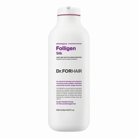 DR.FORHAIR Folligen Silk Shampoo 16.9 fl oz 500 ml For Thinning Hair Damaged Cuticles Growth Care Treatment Sulfate Silicone Free