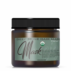 Dr Joe Lab Organic Deep Shine Hair Mask - Ingredients - Hydrating & Deep Conditioning Recovery for Dry, Brittle, Damaged Hair - Restores, Nourishes & Shine - 4 oz - Silky Smooth