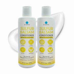 Dr. Robaina Sulfur Balsam Conditioner – Hydrating and Detangling Sulfur Conditioner for Sensitive Scalp – Soothes Seborrheic Dermatitis and Psoriasis – Made in the USA (Pack of 2)