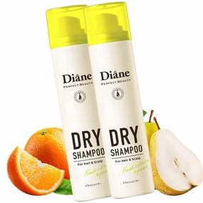 Dry Hair Shampoo Spray WITHOUT White Residue, Organic Dry Shampoo for Women & Men by Keratin, Ceramide, Jojoba Oil& Herbs from Japan, Travel Size 3.35Oz FRESH CITRUS& PEAR 2EA