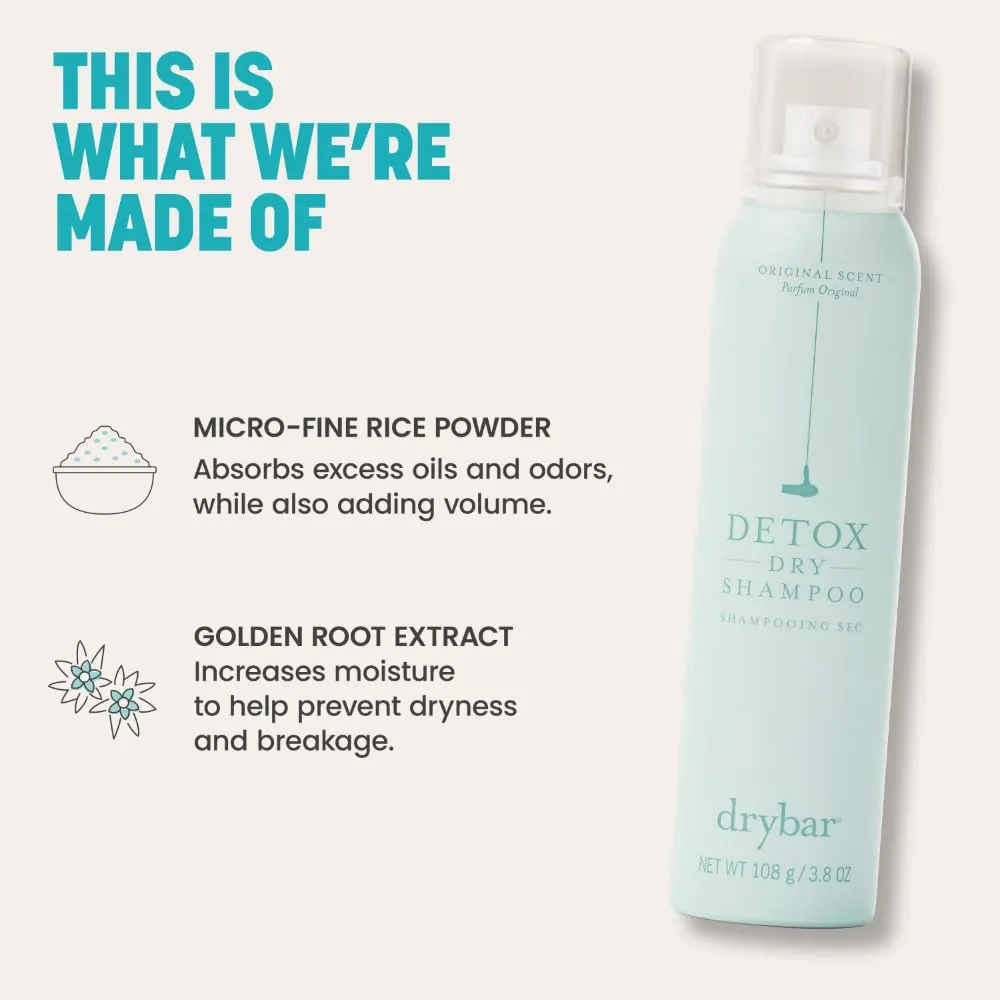 Drybar Detox Dry Shampoo | Absorbs Excess Oil, Leaves Hair Looking and Feeling Clean & Refreshed with Extra Volume, All Hair Types