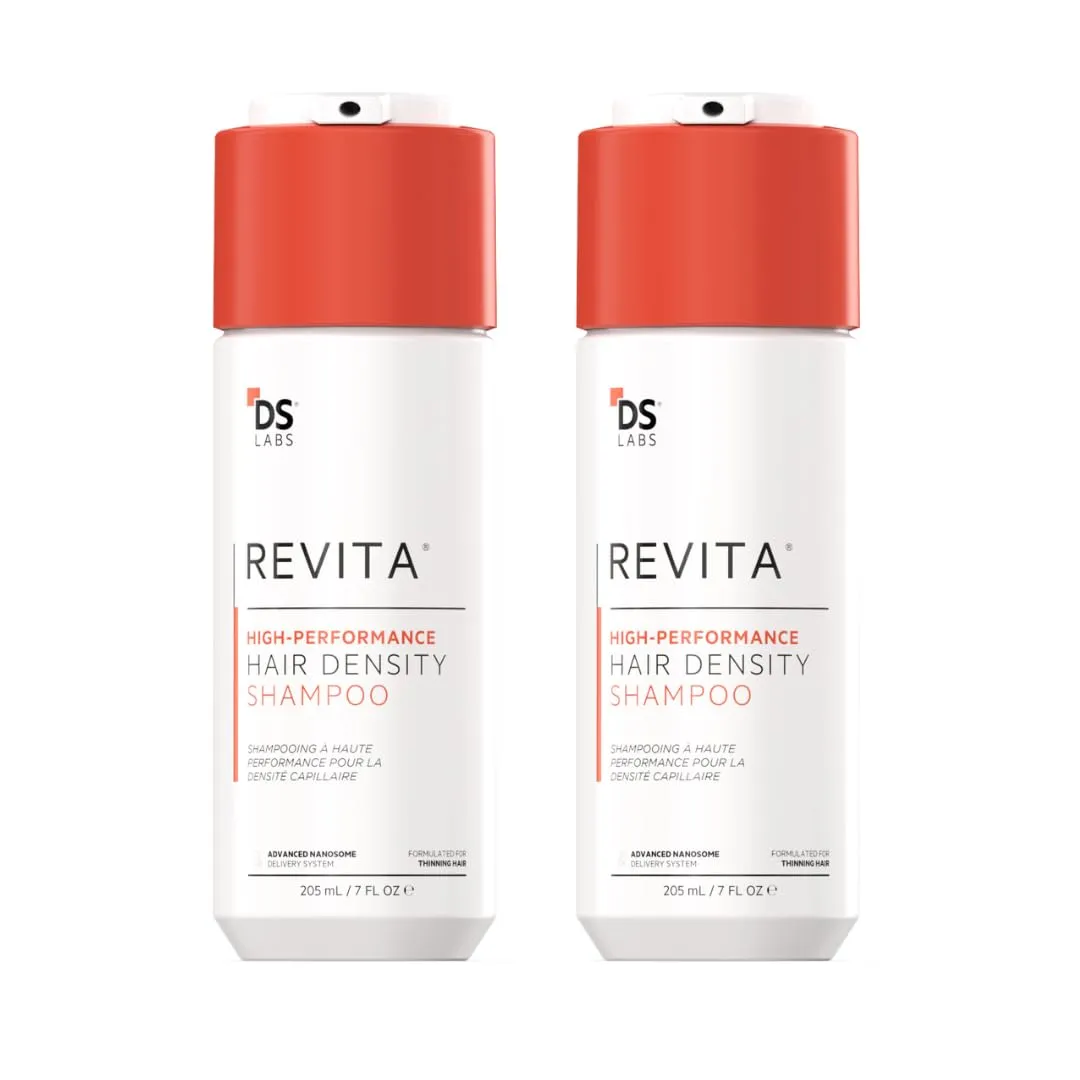 DS Labs Revita Shampoo – High-Performance Hair Density Shampoo, Volumizing & Thickening, Fuller, Healthier-Looking Hair, Sulfate & Silicone Free, For Men & Women, 205mL (Pack of 2)