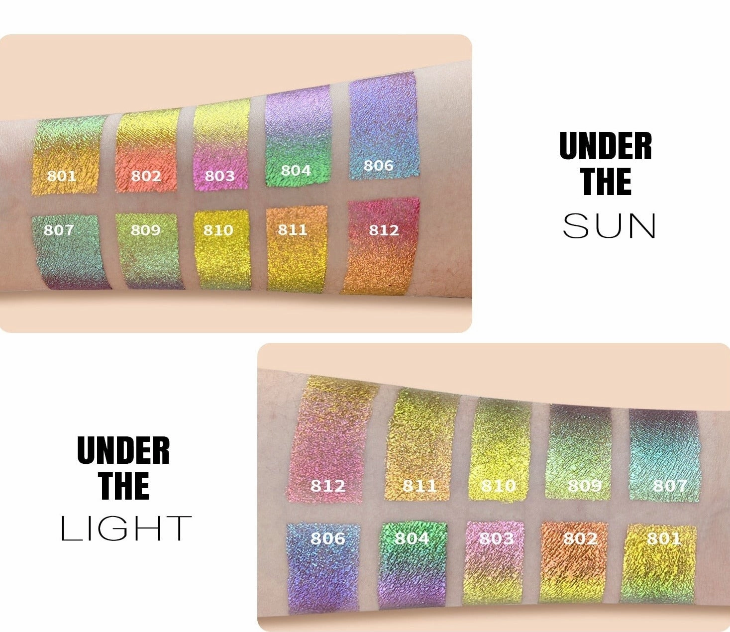 Duochrome 10 Color Chameleon Drag Queen Liquid Eyeshadows